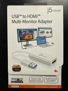 USB to HDMI Multi-Monitor Adapter- J5 Create Full HD 1080p New In Box - Picture 1 of 5