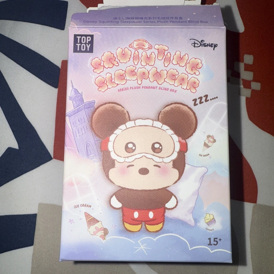 TOP TOY Disney Squinting Sleepwear Series Plush Pendant Blind Box- US Seller