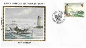Lifeboat Station 1906 Sarah Brooshoft Lighthouse Jersey Colorano Silk FDC 1984 - Picture 1 of 1