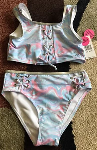 Betsey Johnson 2-piece swimsuit Girl’s size 10 UPF50 NWT - Picture 1 of 8