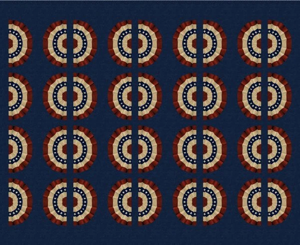 Painel de tecido de algodão Betsys Needlework Small Buntings Patriotic 36x44" - Imagem 1 de 1