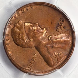 1962 D PCGS Double Struck Rotated In Collar Lincoln Cent Mint Error Two Dates - Picture 1 of 4