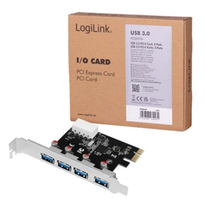 4 Port USB 3.0 PCI-E Adapter Karte PCI-Express x1 Erweiterungskarte PCIe PC - Bild 1 von 6