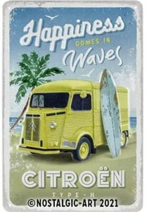 Citroen Type H - Happiness Est Fourni Vagues en Relief Métal Signe 300mm x 200mm - Picture 1 of 3