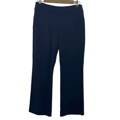 CAbi Women's Navy High Rise Relaxed Fit Flat Front Cropped Wide Leg Pants Size 4 - Image 1 of 4