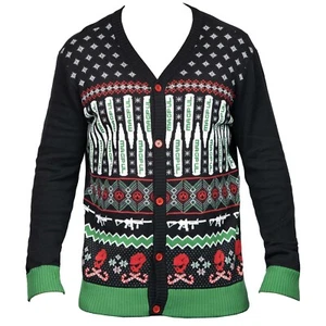 NUEVO CON ETIQUETAS UNISEX MAGPUL NAVIDAD FEO NEGRO CÁRDIGAN SUÉTER - L - DEBE L@@K!! - Imagen 1 de 2