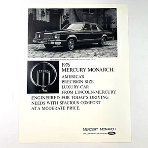 Ford Mercury Monarch Vintage 1976 Print Ad 8x10.75" 70s Automobile Cars Lincoln - Picture 1 of 2