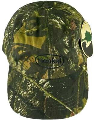 Henkel Mossy Oak Mens Hat Camouflage Adjustable Curved Bill Hunting Fishing New - Image 1 of 4