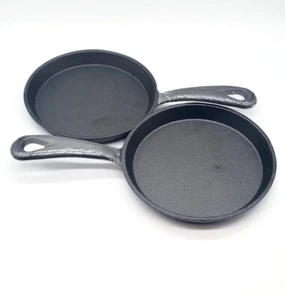 2 Miniature 5 Inch Cast Iron Skillets New With Seal - Picture 1 of 8