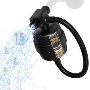 Black Showerhead Filter for Hard Water - 24 Stage Shower Filter Shower Water ... - Picture 1 of 8