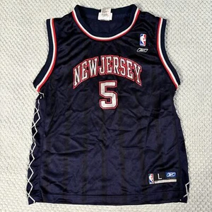 VTG Reebok Jason Kidd New Jersey Nets Kids Basketball Jersey Sz L - Picture 1 of 10