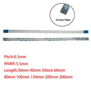 10Pin 0.5mm Pitch FFC FPC Flexible Flat Cable AWM VW-1 20624 80C 60V A B Type - Picture 1 of 5