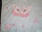 Vintage Ladies Womens Pink Embroidered Applique Butterfly &Flowers MADEIRA Label