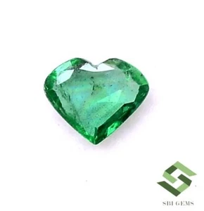 5.70x4.70 mm Certified Natural Emerald Heart Shape Cut 0.26 CTS Loose Gems - Picture 1 of 6