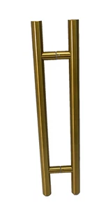 Manija de puerta de tiro de grado comercial resistente separadora sólida de 24" oro satinado - Imagen 1 de 5