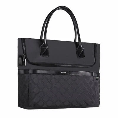 Bolso para computadora portátil de moda 2019 para mujer con puerto de carga USB, bolso de mano de compras de trabajo y viaje Foto 1 de 4