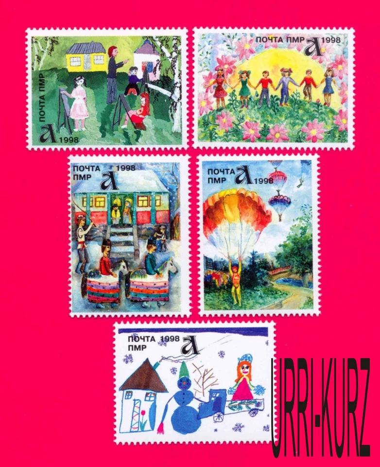 TRANSNISTRIA 1998 Art Paintings Children's Drawings 5v MNH - Image 1 of 1