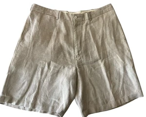 Bermuda corti Daniel Cremieux kaki taglia 38 flat davanti lino casual spiaggia - Foto 1 di 10