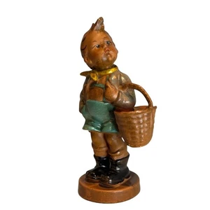 Vintage Hummel inspirierter Dorfjunge mit Korb Figur, groß - Bild 1 von 9