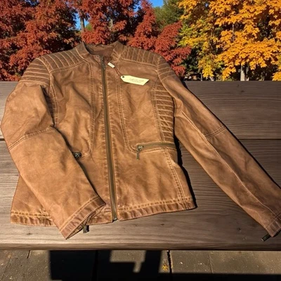 Max Studio Speciality Products 夹克女士 S 码素食皮革全新带标签 — 第 1/4 张图片