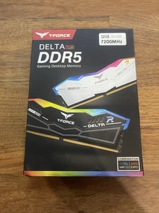 TEAMGROUP T-FORCE DELTA RGB 32GB (2x16GB) PC5-57600 White *SHIPS FAST* - Picture 1 of 2
