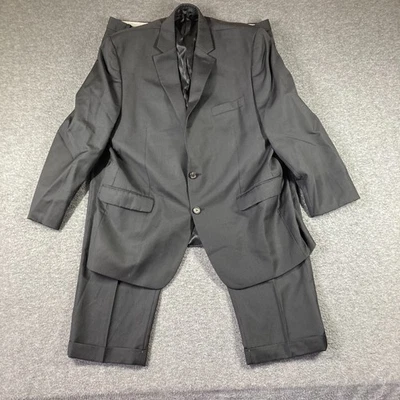 Lauren Ralph Lauren Wool Silk 2 Piece Suit Men 46R 42X29 Gray Jacket Pants - Image 1 of 4