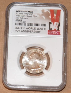 2020-W WEIR FARM V75 PRIVY QUARTER NGC MS65 First Releases & 75th Anniv. - Picture 1 of 4