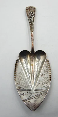 Servidor de torta vintage raro Gorham esterlina e outros metais com manchas de cor - Imagem 1 de 4