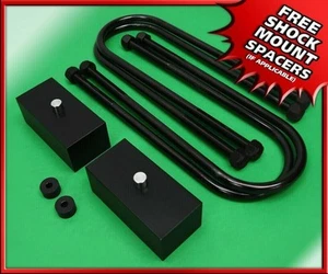 Fits 1997-2012 Ford Ranger Rear Lift Kit 2" Aluminum Blocks U Bolts 2WD 4x2 - Picture 1 of 2