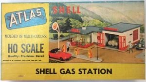 HO SCALE ATLAS 740 SHELL GAS STATION KIT RARE - Picture 1 of 2