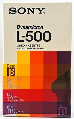 Vtg Sony L-500 Dynamicron Beta Video Cassette Tape Made in USA Factory Sealed - Image 1 of 4