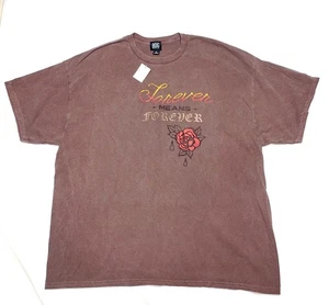 UO Washed Brown Forever Means Forever Tattoo T-Shirt Size Large - Picture 1 of 8