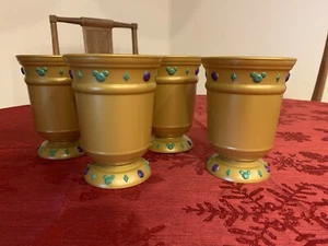 4 Disney Parks Gold Hidden Mickey Jewel Chalice Cups - Picture 1 of 4
