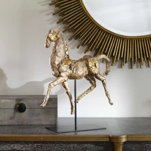 Caballo Dorado Horse Sculpture Stallion Mare Statue 16 In Tall ~ Uttermost 17585 - Picture 1 of 7