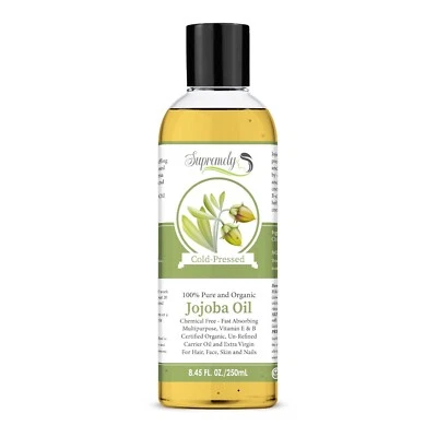 SUPREMELY 250ml Jojoba Golden Oil 100% Pure Cold Pressed Unrefined Hair & Skin Care DIY