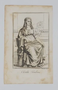 Pinelli incisione in rame originale Clotilde Tambroni 1820 ca - Picture 1 of 2