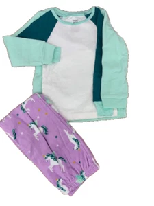 CARTERS GIRLS 3 PC PLUSH LONG SLEEVE SET (MINT/LILAC 4T)NWT - Picture 1 of 4