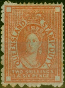 Queensland 1871 2s6d Vermilion SGF29 Fine Unused - Picture 1 of 1