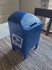 Usps Wooden Blue Collection Box Piggy Bank