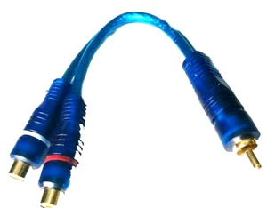Premium Cinch Y-Kabel Subwoofer Adapter Verteiler Splitter Chinch CAR 2 Buchse ✨ - Bild 1 von 2