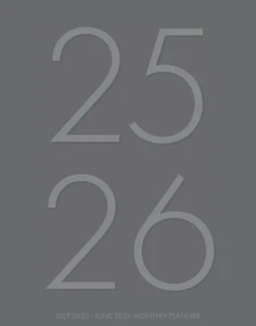Gray Academic July 2025 - June 2026 7.5" x 9.5" Booklet Monthly Planner - Picture 1 of 5