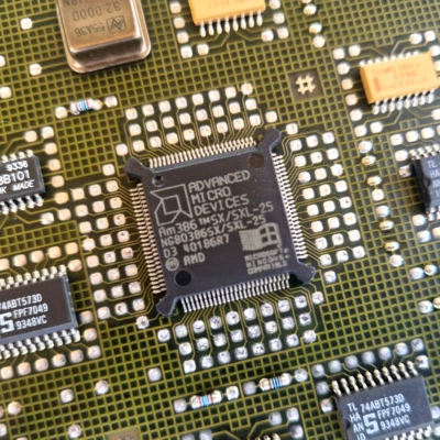 VINTAGE SIEMENS PCB with super-rare AMD Am386SX/SXL-25 - 25MHz D3 40186R7 - Bild 1 von 4