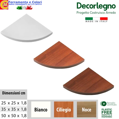 Mensola Angolare Parete Melaminico Effetto Legno Bianco Ciliegio Noce 25-35-50Cm - Immagine 1 di 3