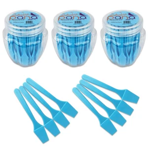 3 Can Pana 2.5" Blue Small Plastic Makeup Cosmetic Facial Mask Spatula Scoop - Picture 1 of 6