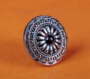10X 30MM Flor Grande Negro Turquesa Abrigo Camisa Costura Astilla Metal Vástago Botones - Imagen 1 de 10