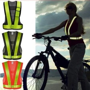 Mesh Fabric Safety Vest V Shape Warning Clothing Sanitation Worker - Picture 1 of 9