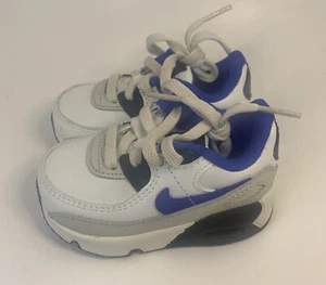 Kinderschuhe Größe 4C Nike Air Max 90 LTR (TD) DV3608 100 weiß blau grau, neu - Bild 1 von 8