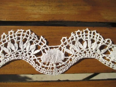 volant dentelle en lin fuseaux main pour ameublement 1900 - Photo 1/4