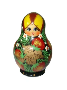VINTAGE Russian Matryoshka Babushka Nesting Dolls, Wooden, Hand Painted 5 Pieces - Picture 1 of 5