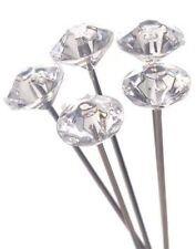 CRYSTAL DIAMOND BOUQUET CORSAGE WEDDING PINS FLORAL DECORATION JEWELRY 100 PINS